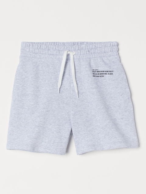 

H&M Girls Grey Solid Sweatshirt Shorts