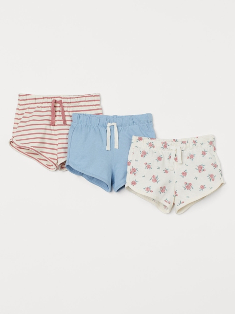 

H&M Girls White & Blue 3-pack shorts