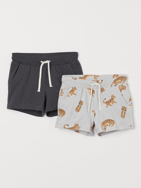 

H&M Boys Pack of 2 Cotton Shorts, Grey