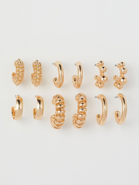 

H&M Set of 6 Gold Hoop Earrings