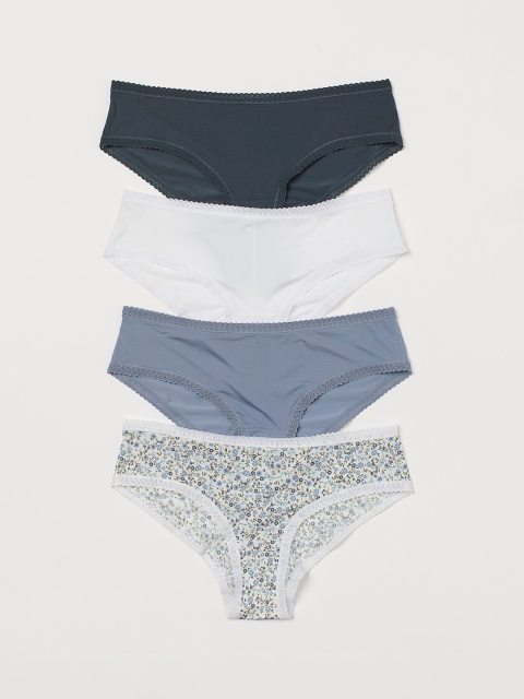 

H&M Women Pack of 4 Microfibre Hipsters, White