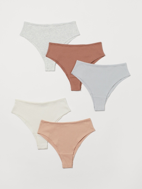 

H&M Women Pack of 5 Solid Brazilian Briefs - 0986863003, Multi