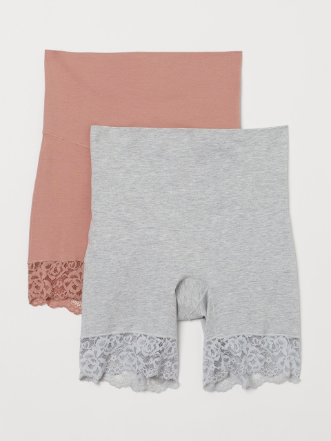 

H&M Womens Grey & Pink MAMA 2-pack biker briefs