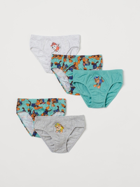 

H&M Boys Pack of 5 Printed Briefs, Green