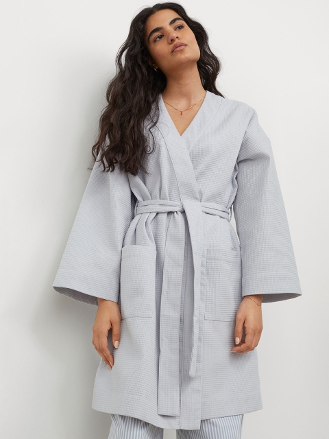 

H&M Women Grey Waffled Dressing Gown