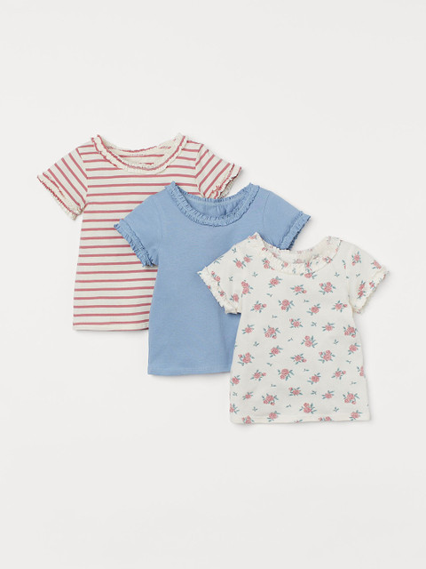 

H&M Girls Pack of 3 Cotton Tops, White