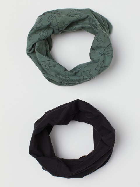 

H&M Boys Pack of 2 Jersey Tube Scarves, Black