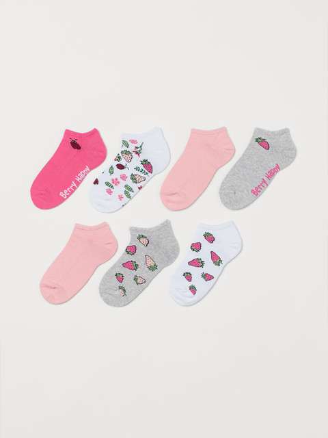 

H&M Girls White & Grey 7-pack trainer socks