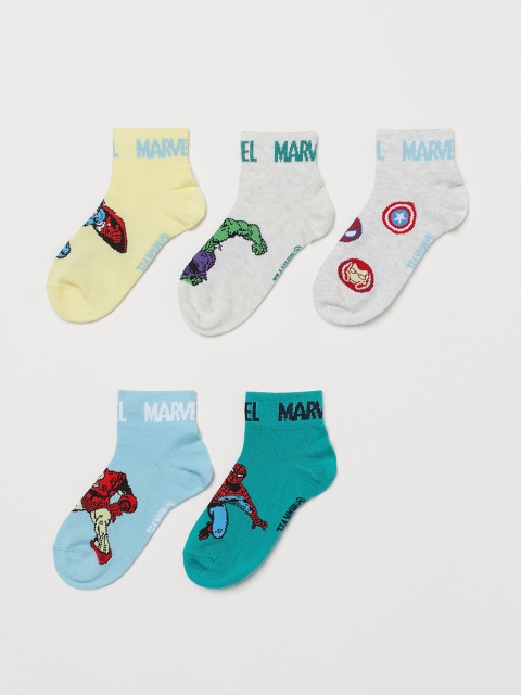 

H&M White & Turquoise Boys 5-pack socks