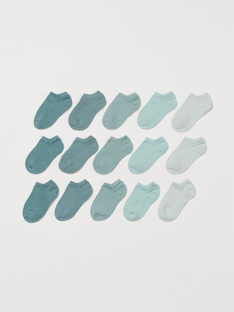 

H&M Pack of 15 Girls Turquoise Blue Trainer Socks