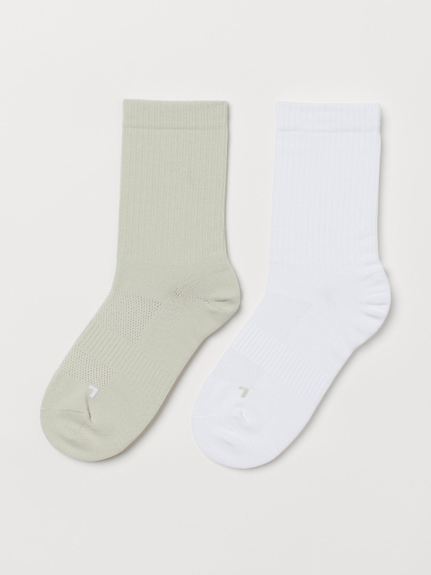 

H&M Men Pack of 2 Coolmax Sports Socks, White