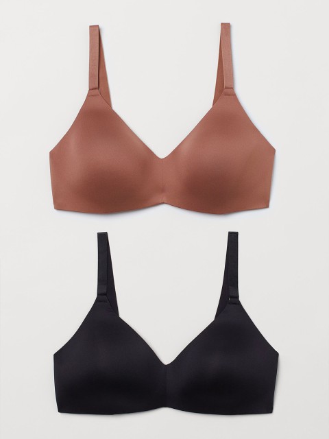 

H&M Women Black & Brown Pack of 2 Non-Wired Bras