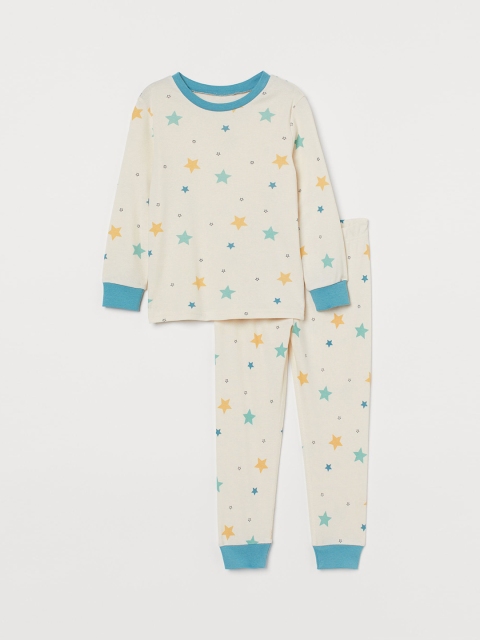 

H&M Boys White Printed Jersey Pyjamas