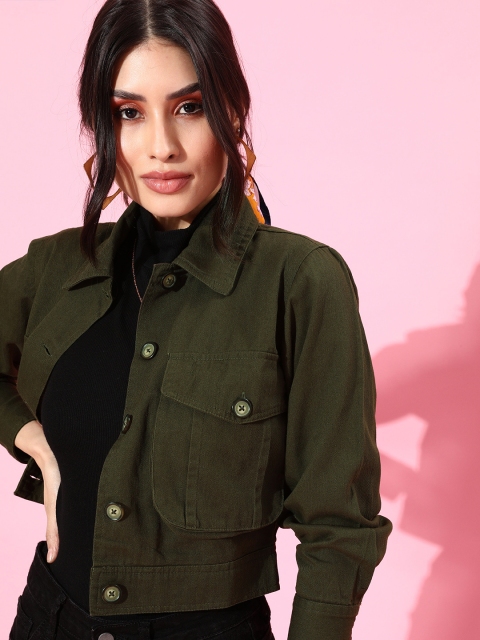 

plusS Women Lovely Olive Sleek Jacket