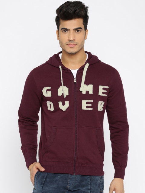 

People Burgundy Hooded Sweatshirt