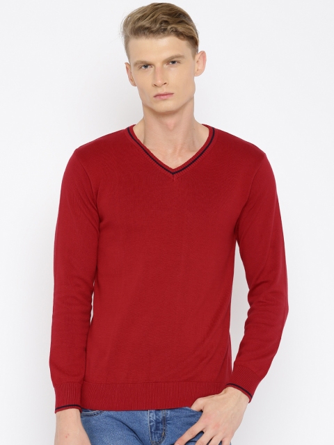 

People Men Red Solid Sweater