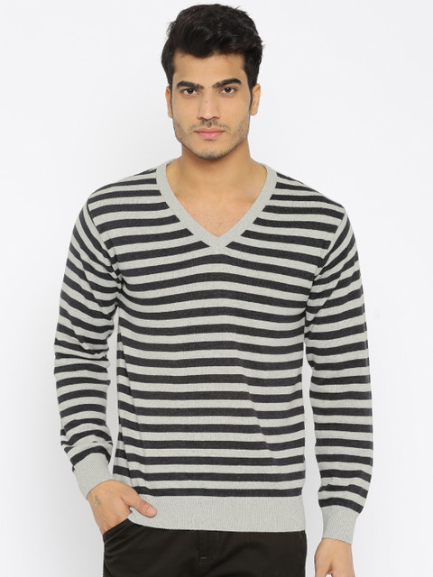 

People Men Grey Striped Sweater