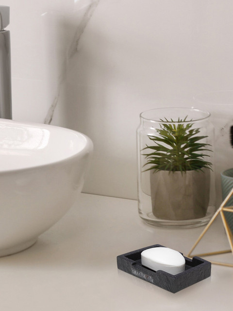 

OBSESSIONS Black Solid Alvina Soap Dish With Hole
