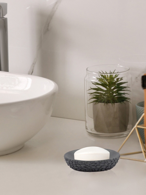 

OBSESSIONS Black Textured Soap Dish With Hole