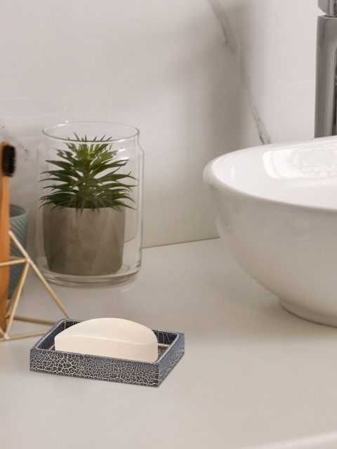 

OBSESSIONS Black & Beige Textured Alvina Soap Dish With Hole