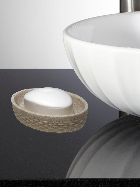 

OBSESSIONS Cream-Coloured Textured Alvina Soap Dish