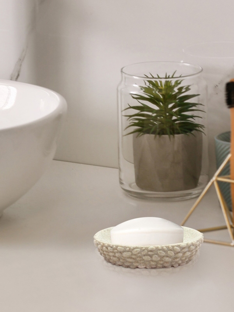 

OBSESSIONS Cream-Coloured Textured Alvina Soap Dish With Hole