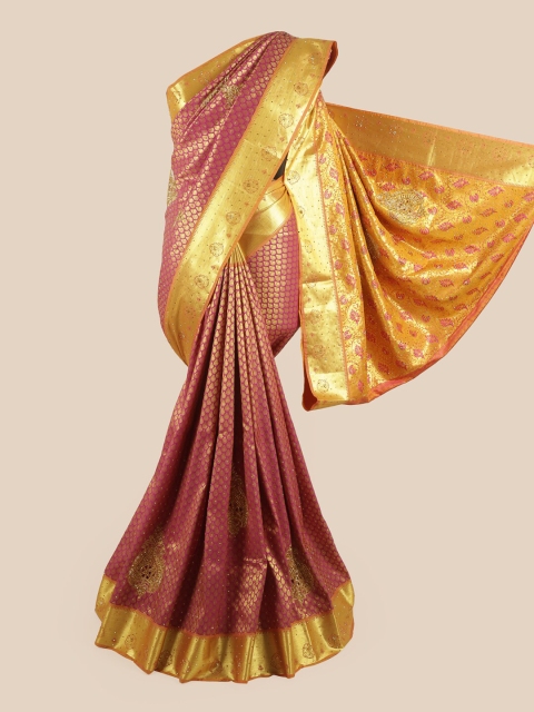 

Pothys Women Violet & Gold Vastrakala Pattu Silk Saree