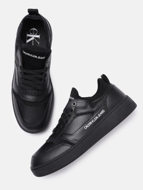 

Calvin Klein Men Black Solid Leather Regular Sneakers