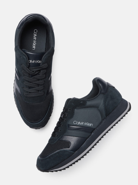 

Calvin Klein Men Navy Blue Solid Suede Regular Sneakers