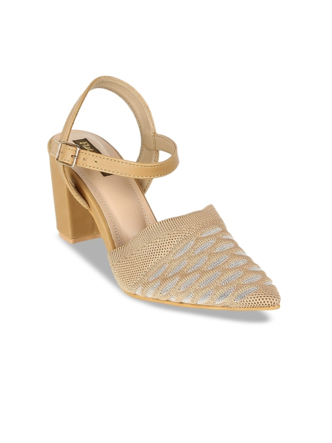

Flat n Heels Khaki Block Pumps with Buckles