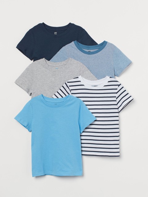 

H&M Boys Pack of 5 Cotton T-shirts, White