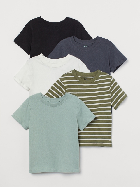 

H&M Boys Green 5-pack cotton T-shirts