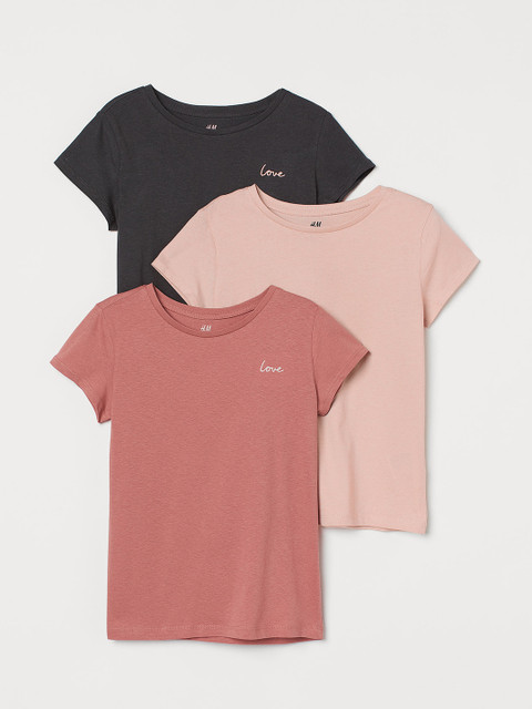 

H&M Girls Black 3 T-shirt