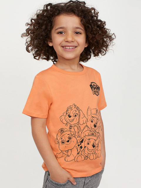 

H&M Boys Orange Printed T-shirt