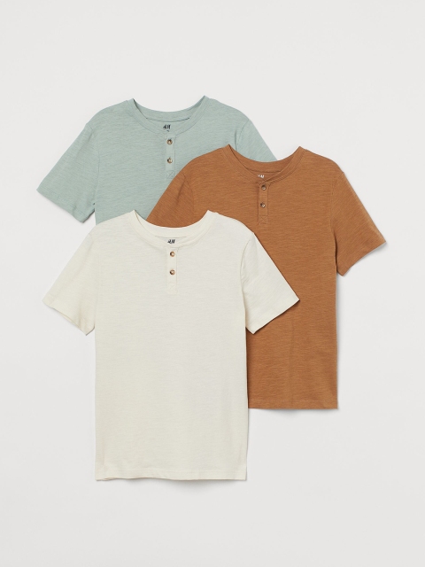 

H&M Boys Pack of 3 Henley Tops, White