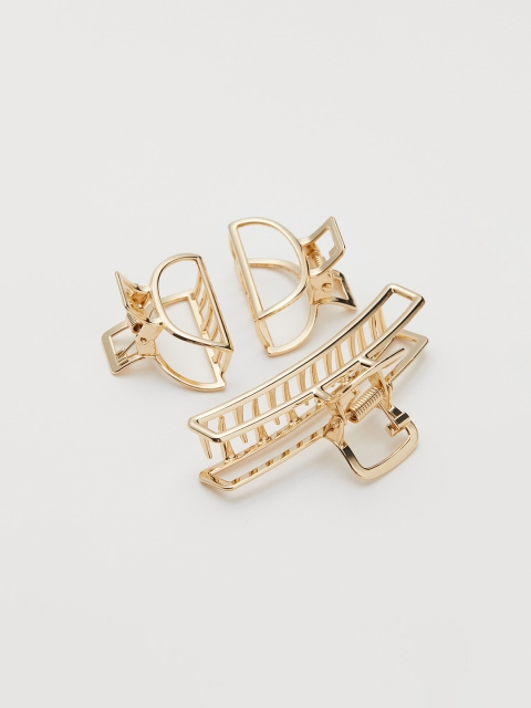 

H&M Women Set of 3 Gold Hair Claws