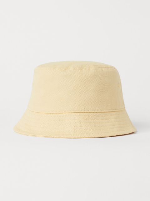 

H&M Men Yellow Solid Cotton Twill Bucket Hat