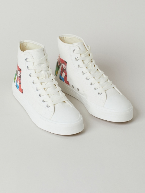 

H&M Mens White Hi-top trainers