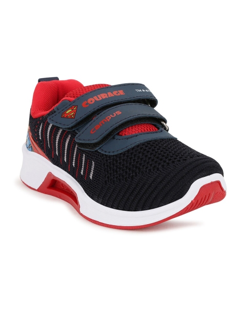 

Campus Kids Navy Blue & Red Superman Printed Mesh Running Shoes