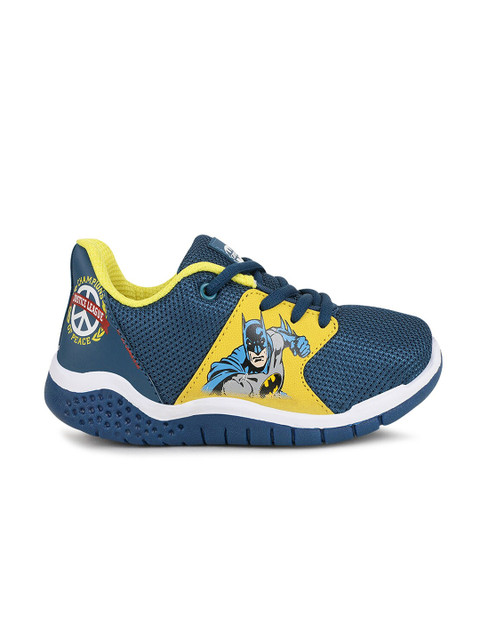

Campus Kids Turquoise Blue & Yellow Justice League Printed Mesh Running Shoes
