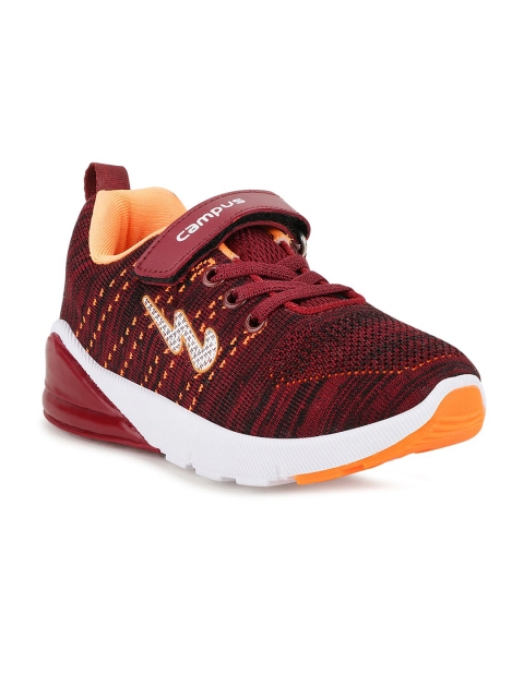 

Campus Unisex Kids Maroon & Orange Mesh Round Toe Running Shoes