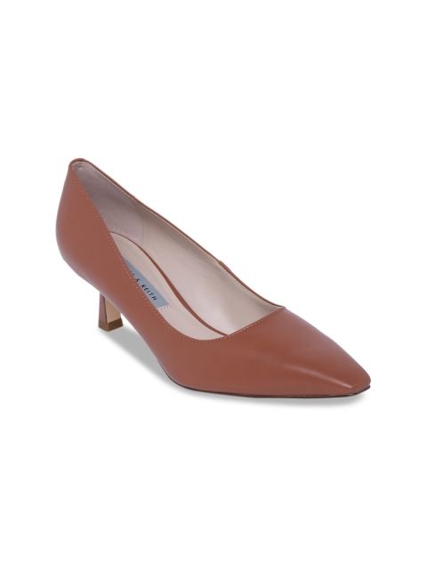 

CHARLES & KEITH Brown Solid PU Pumps