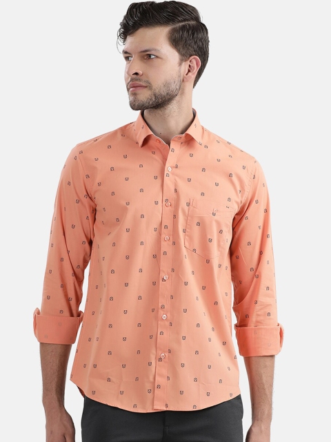 

V2 Value & Variety Men Orange Slim Fit Printed Casual Shirt