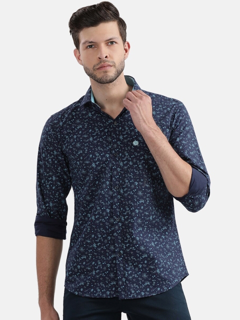 

V2 Value & Variety Men Navy Blue Slim Fit Floral Printed Casual Shirt