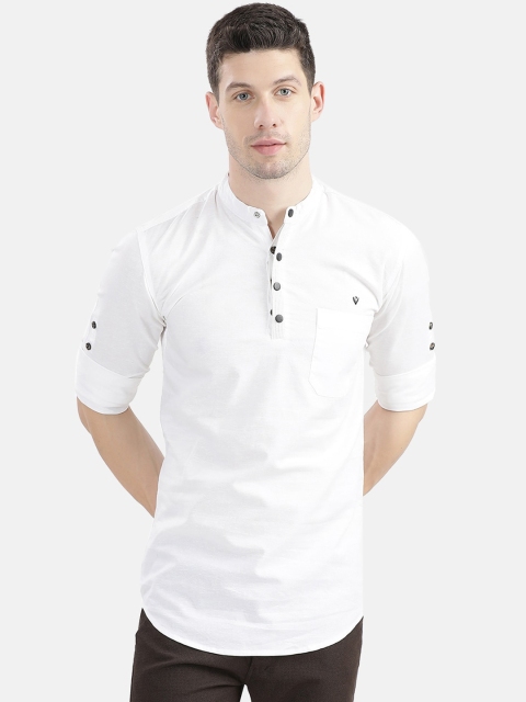 

V2 Value & Variety Men White Solid Kurta