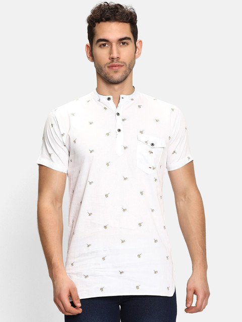 

V2 Value & Variety Men White Printed Kurta