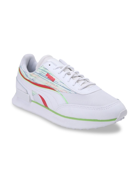 

Puma Unisex White & Green Textured Future Rider Double Spectra Sneakers