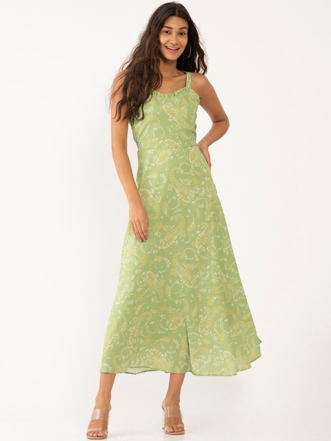 

Zink London Women Green Printed Maxi Dress