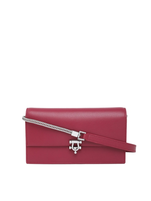 

Charles & Keith Women Burgundy Wallet with Detachable Sling Strap