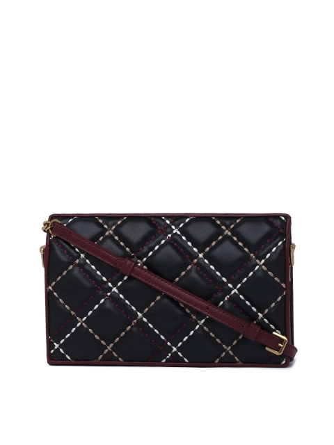 

CHARLES & KEITH Women Black Textured Two Fold Wallet with SD Card Holder